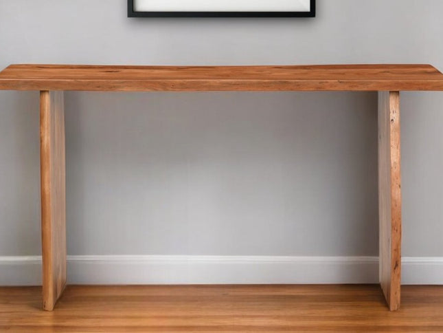 57" Chestnut Solid Wood Sled Console Table