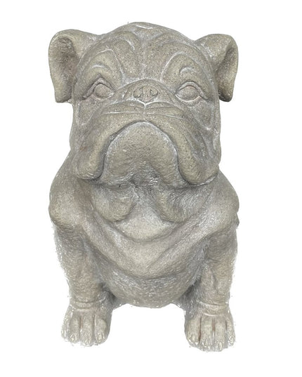 16" Gray Polyresin Dog Hand Painted Tabletop Sculpture