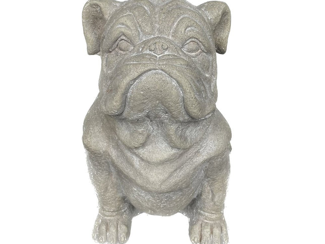 16" Gray Polyresin Dog Hand Painted Tabletop Sculpture