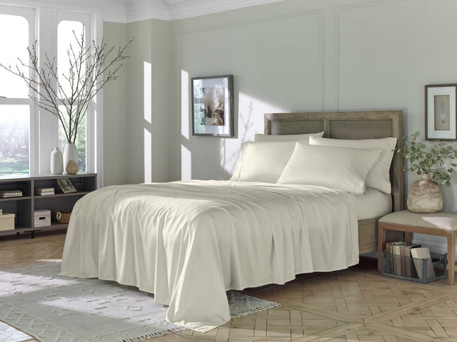 Six Piece Ivory Tencel Lyocell King Sheet Set