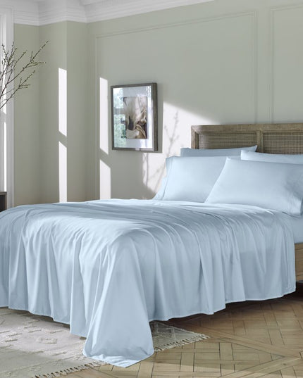 Six Piece Powder Blue Tencel Lyocell King Sheet Set