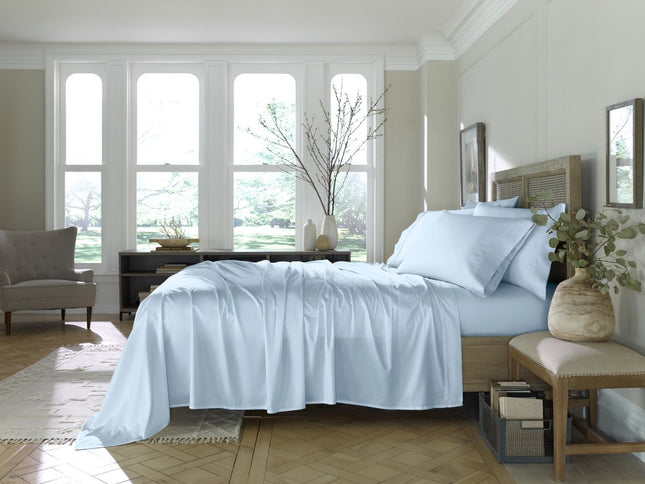 Six Piece Powder Blue Tencel Lyocell King Sheet Set