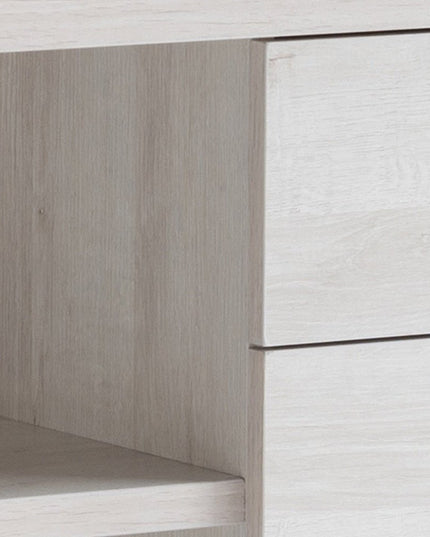 60" White Wood Enclosed and Open Storage TV Stand