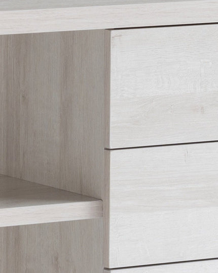 60" White Wood Enclosed and Open Storage TV Stand