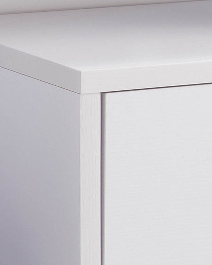 60" White Wood Enclosed and Open Storage TV Stand