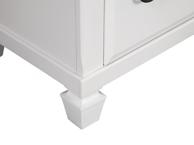 62" White Solid Wood Seven Drawer Double Dresser