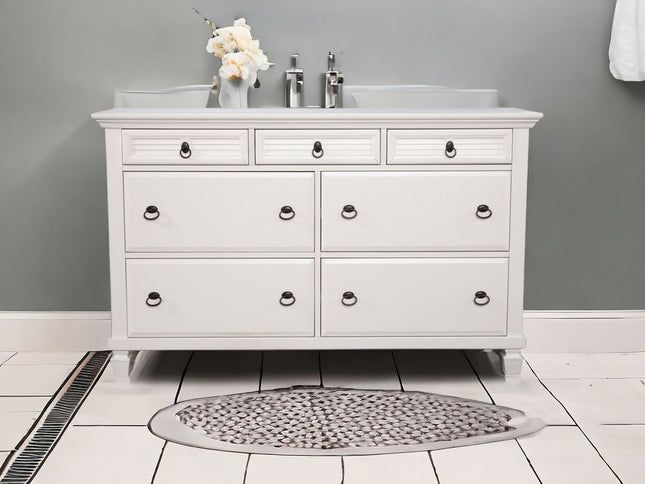 62" White Solid Wood Seven Drawer Double Dresser