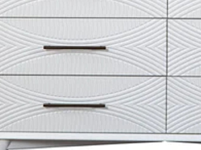 56" White Solid Wood Six Drawer Double Dresser