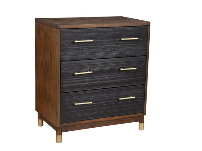 35" Brown and Black Solid Wood Seven Drawer Double Dresser