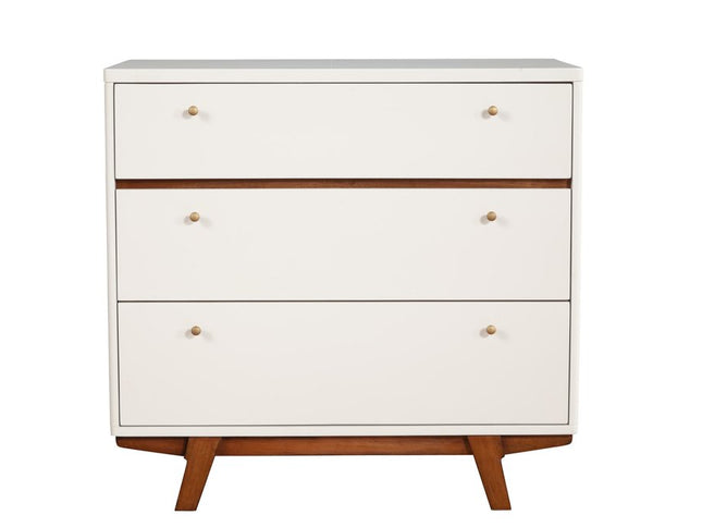 56" Brown and White Solid Wood Seven Drawer Double Dresser