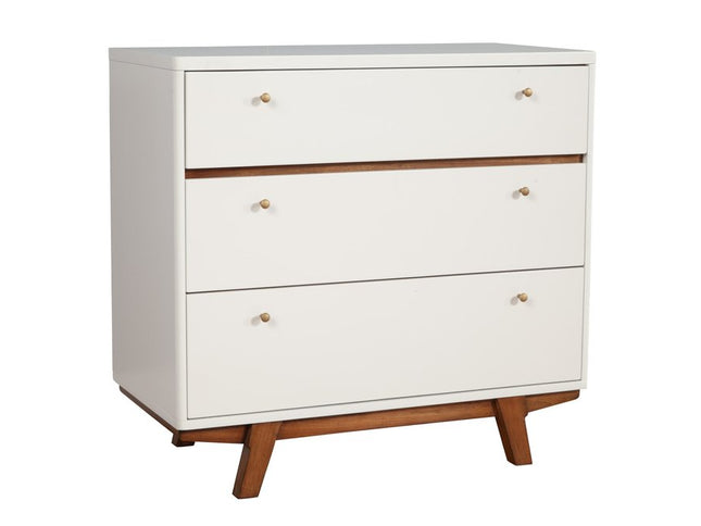 56" Brown and White Solid Wood Seven Drawer Double Dresser