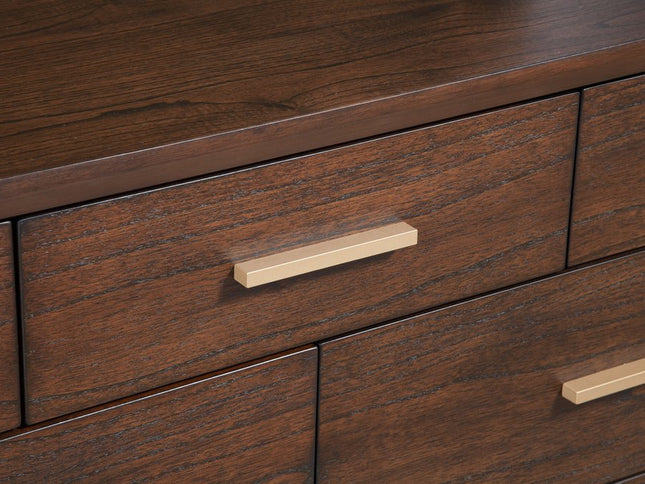 60" Walnut Solid Wood Seven Drawer Double Dresser