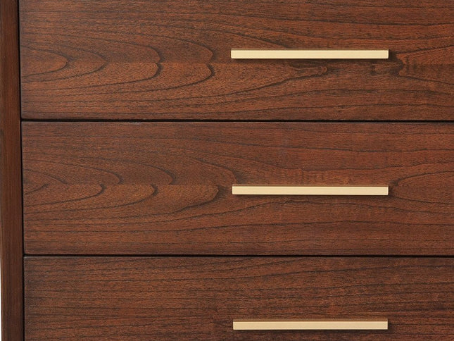 36" Brown Solid Wood Three Drawer Dresser