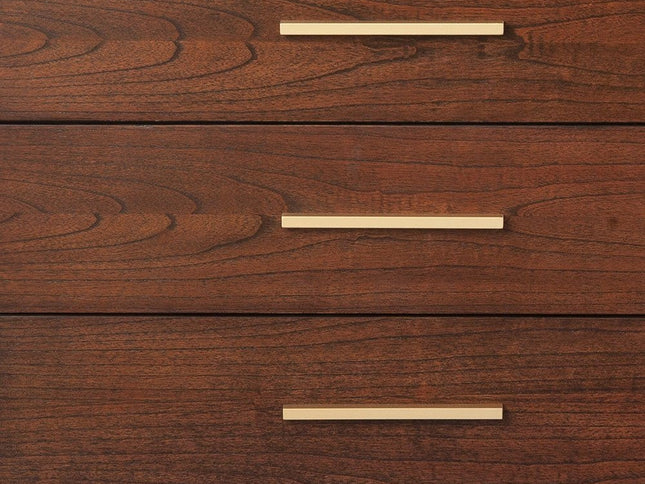 36" Brown Solid Wood Three Drawer Dresser