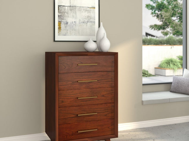 60" Walnut Solid Wood Seven Drawer Double Dresser