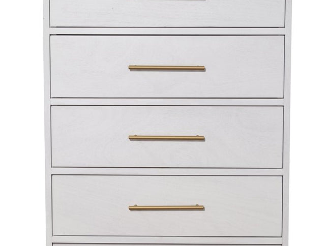 36" White Solid Wood Three Drawer Chest