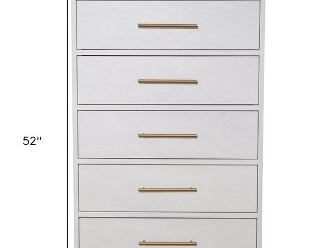 36" White Solid Wood Three Drawer Chest