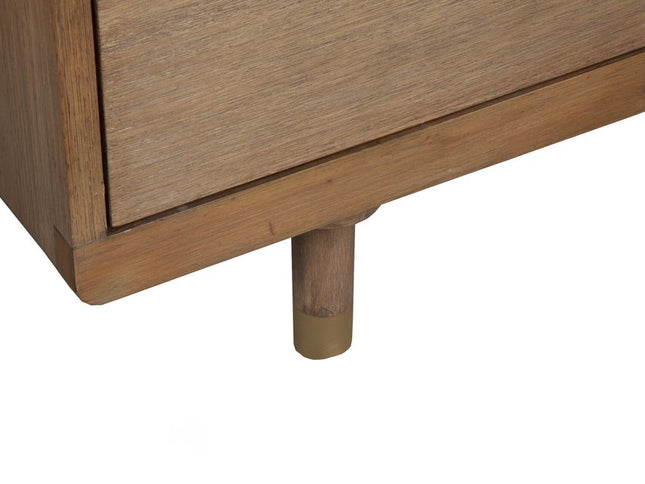 60" Sandy Brown Solid Wood Six Drawer Double Dresser