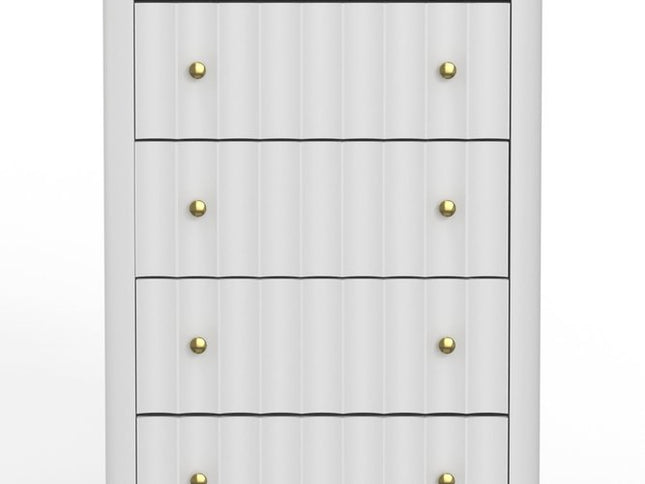 61" White Solid Wood Six Drawer Double Dresser