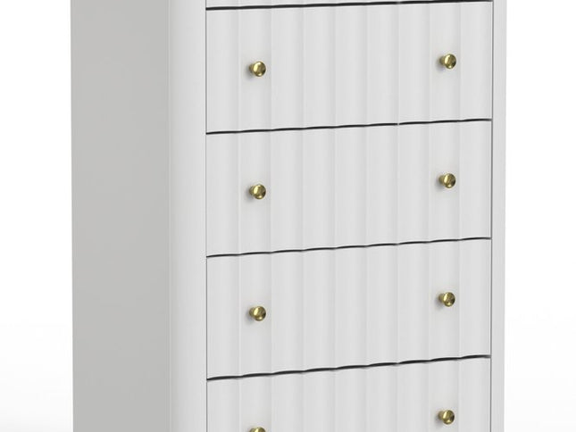 61" White Solid Wood Six Drawer Double Dresser