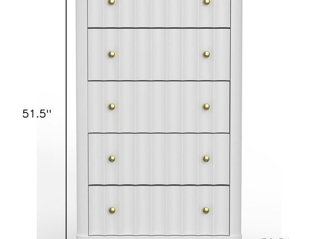 61" White Solid Wood Six Drawer Double Dresser