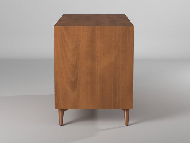 56" Brown Solid Wood Seven Drawer Double Dresser