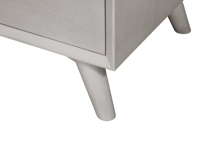 59" Gray Solid Wood Seven Drawer Double Dresser