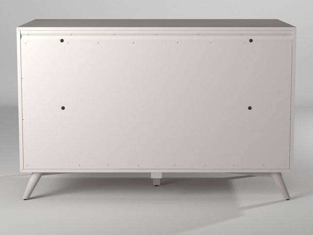 59" Gray Solid Wood Seven Drawer Double Dresser