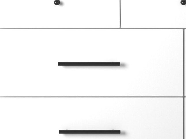 56" White Solid Wood Seven Drawer Double Dresser