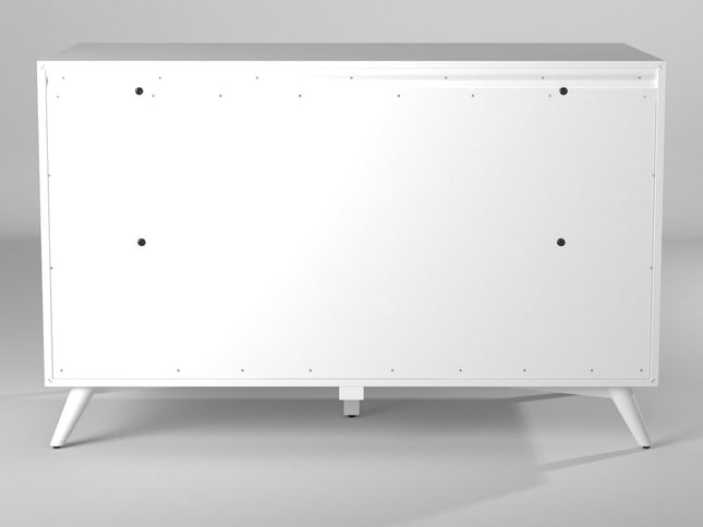 56" White Solid Wood Seven Drawer Double Dresser