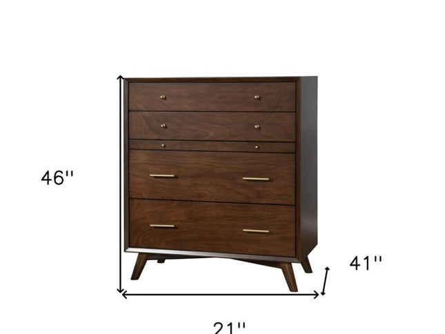 38" Mahogany Solid Wood Four Drawer Chest