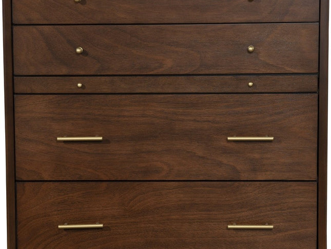 38" Mahogany Solid Wood Four Drawer Chest