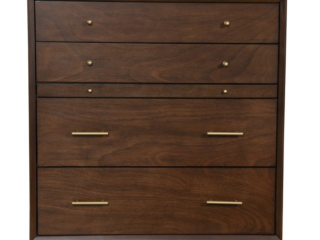 38" Mahogany Solid Wood Four Drawer Chest