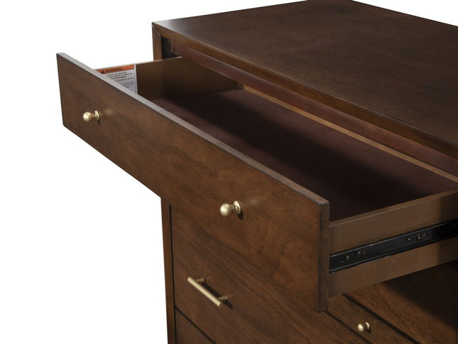 38" Mahogany Solid Wood Four Drawer Chest