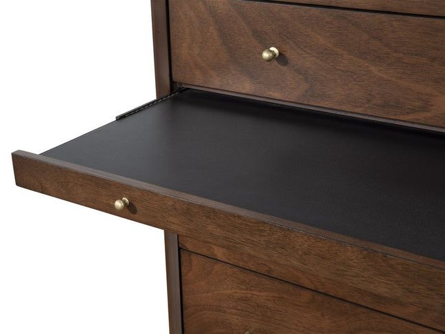 38" Mahogany Solid Wood Four Drawer Chest