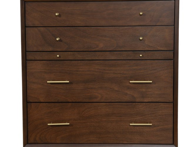 38" Mahogany Solid Wood Four Drawer Chest