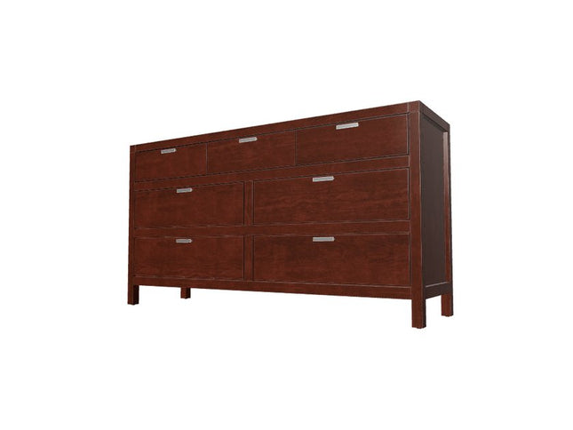 36" Brown Solid Wood Six Drawer Chest