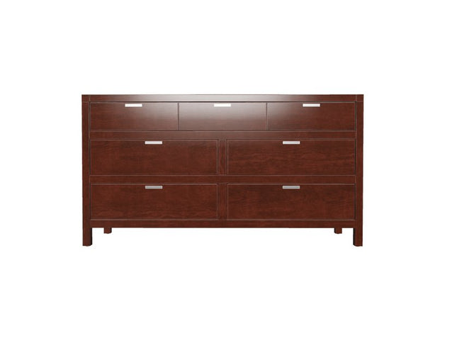 36" Brown Solid Wood Six Drawer Chest