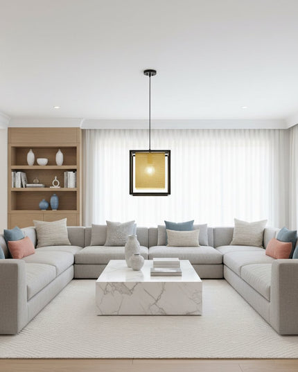 Gold and Black Geometric Metal Ceiling Light