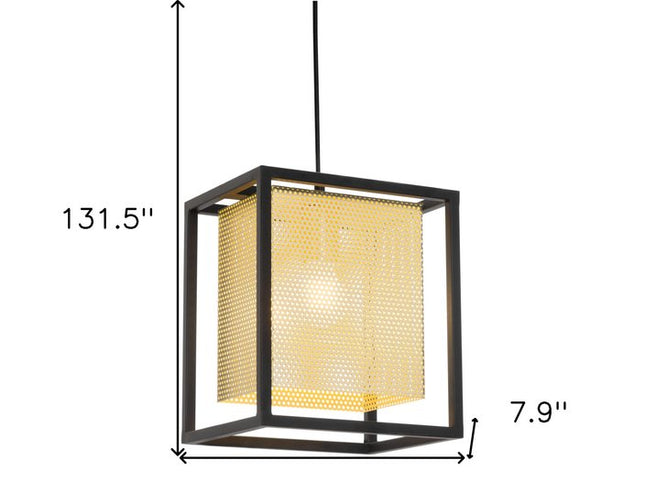 Gold and Black Geometric Metal Ceiling Light