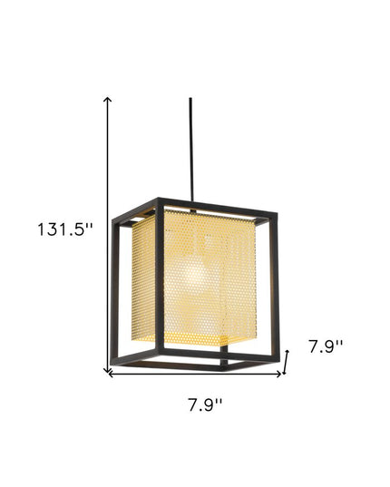 Gold and Black Geometric Metal Ceiling Light