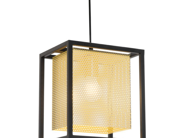 Gold and Black Geometric Metal Ceiling Light