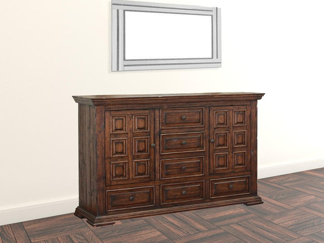 50" Chocolate Solid Wood Six Drawer Triple Dresser