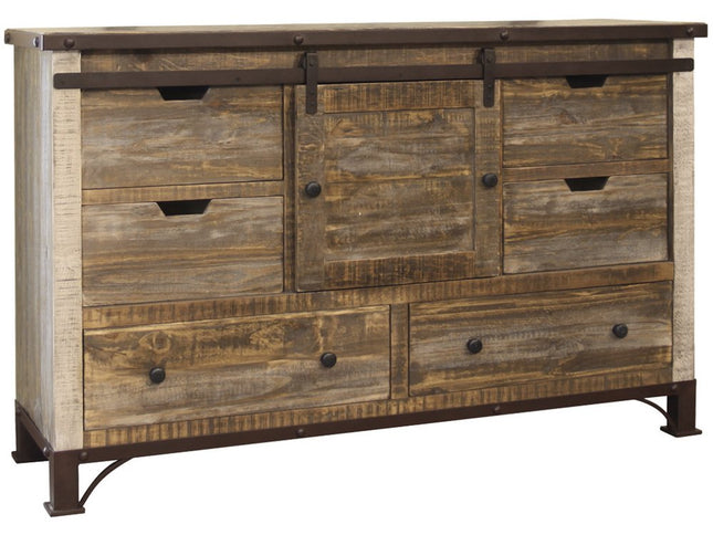 61" Brown Solid Wood Six Drawer Double Dresser