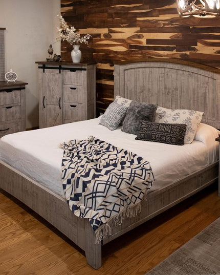 62" Light Gray Solid Wood Six Drawer Triple Dresser