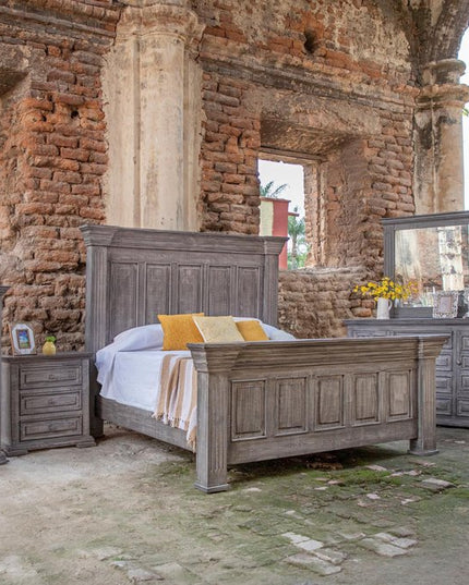 64" Gray Solid Wood Seven Drawer Gentlemans Chest