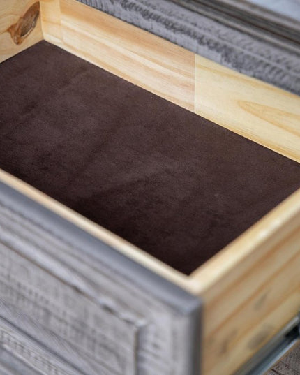 64" Gray Solid Wood Seven Drawer Gentlemans Chest