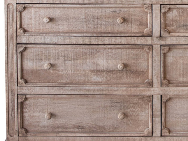 70" Natural Solid Wood Six Drawer Double Dresser