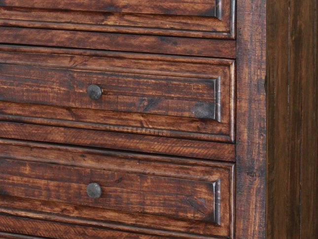 50" Chocolate Solid Wood Six Drawer Triple Dresser