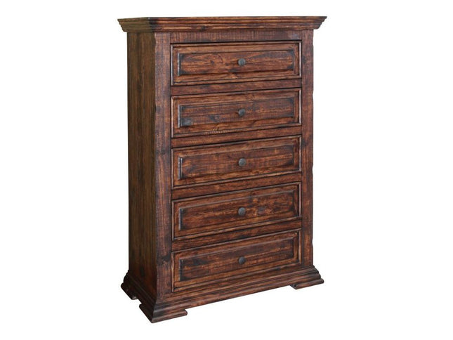 50" Chocolate Solid Wood Six Drawer Triple Dresser